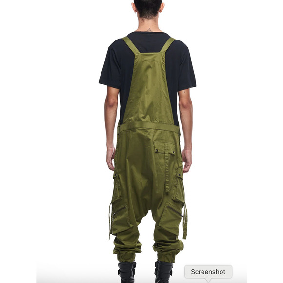 NWT Jonny Cota Studio CARGO OVERALLS IN GREEN Unisex Size XS - Picture 2 of 16